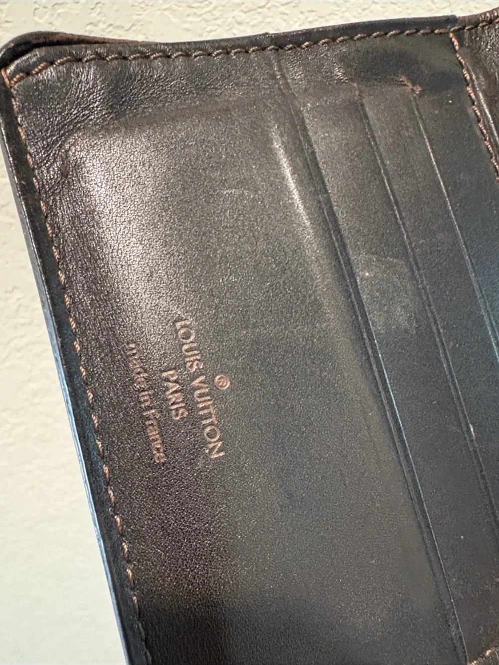 Louis Vuitton Men's Leather Bifold Wallet - Dark Brown